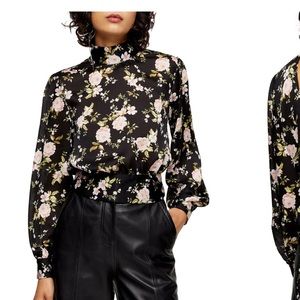 Top Shop ! Floral Print Back tie blouse